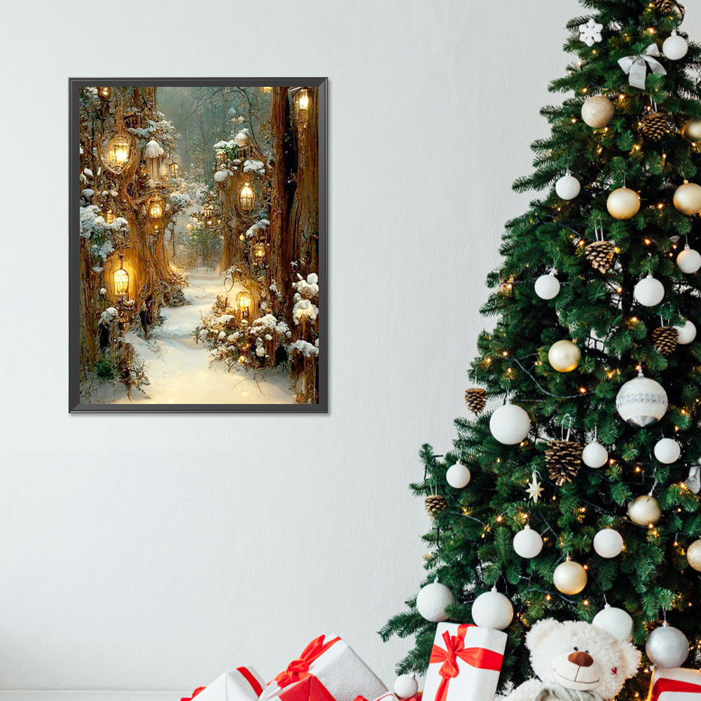 Snowy Scenery - Full Round Drill Diamond Painting 30*40CM