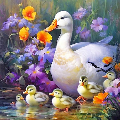 White Swan - Full Round Drill Diamond Painting 40*40CM