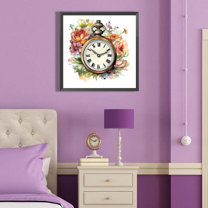 Flower Pocket Watch - Full Round Drill Diamond Painting 40*40CM