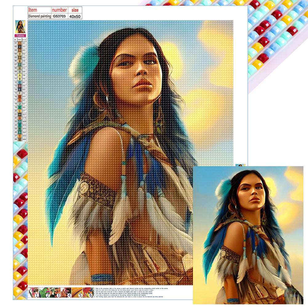 Indian Beauty - Full Square Drill Diamond Painting 40*50CM