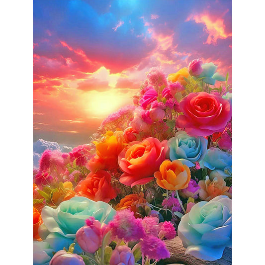 Rose Bush - Full Round Drill Diamond Painting 30*40CM