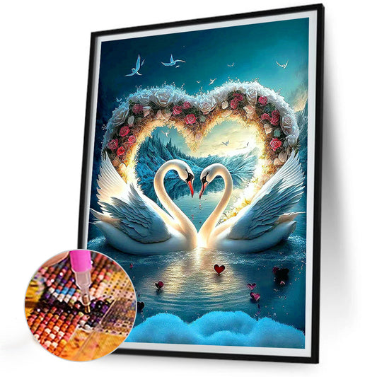 Love Swan - Full Round Drill Diamond Painting 30*40CM