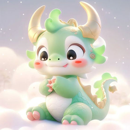 Cute Dragon - Full Round Drill Diamond Painting 30*30CM