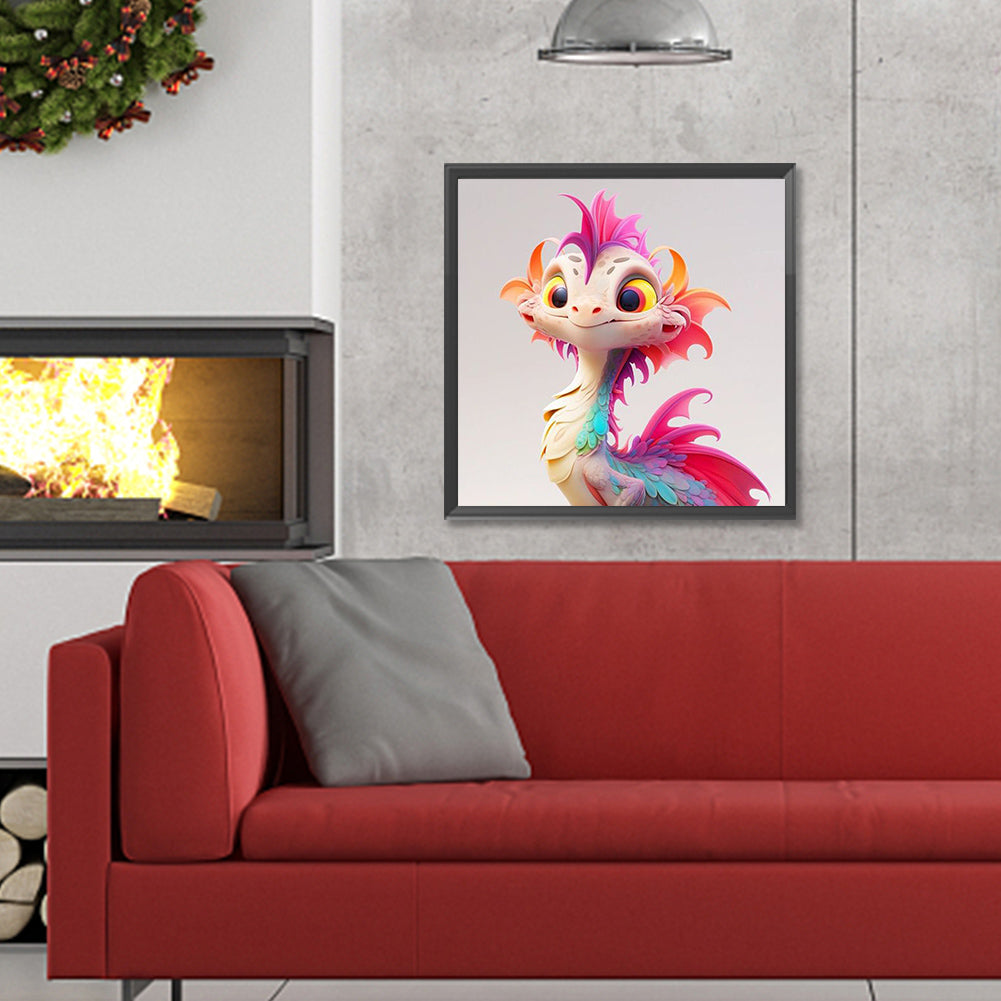 Colorful Feather Dragon - Full Round Drill Diamond Painting 30*30CM