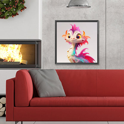 Colorful Feather Dragon - Full Round Drill Diamond Painting 30*30CM