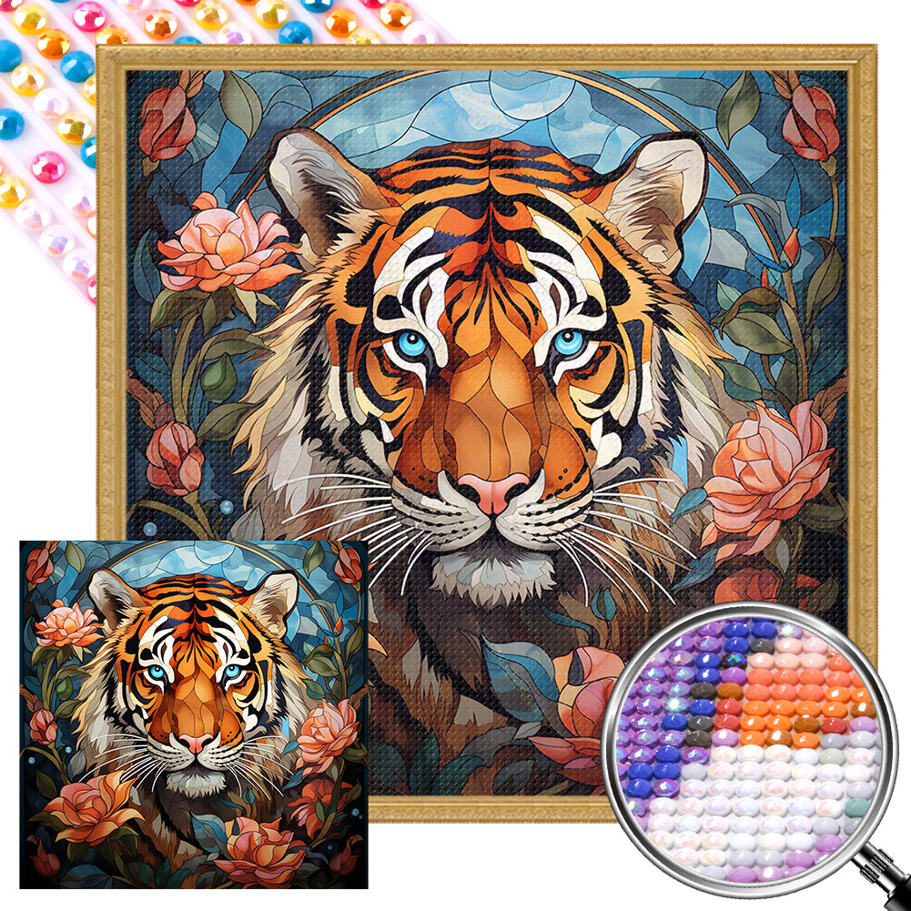 Tiger - Full AB Dril Round Diamond Painting 40*40CM