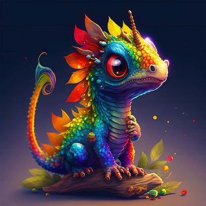 Sitting Dinosaur - Full AB Dril Square Diamond Painting 30*30CM
