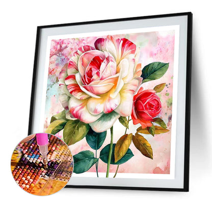Rose Flower - Full AB Dril Square Diamond Painting 40*40CM