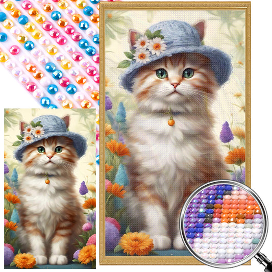 Sitting Cat - Full AB Dril Square Diamond Painting 40*70CM