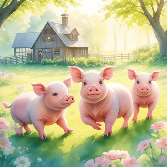 Farm Animals - Full Round Drill Diamond Painting 30*30CM