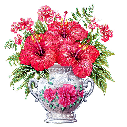 Flower Vase - Special Shaped Drill Diamond Painting 30*30CM