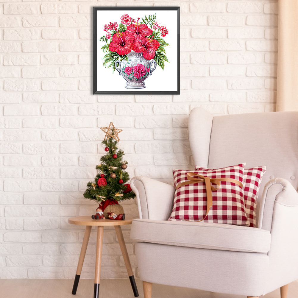 Flower Vase - Special Shaped Drill Diamond Painting 30*30CM