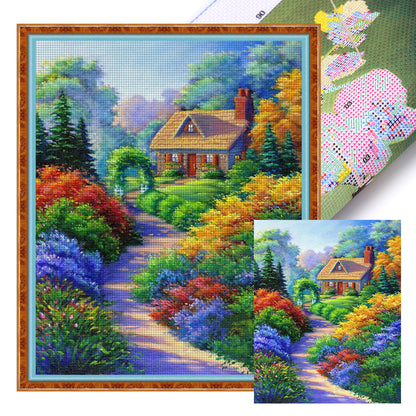 Cabin In The Woods - 11CT Stamped Cross Stitch 40*50CM