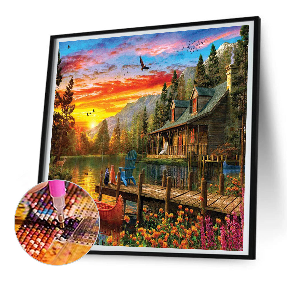 Landscape - Full Round Drill Diamond Painting 30*30CM