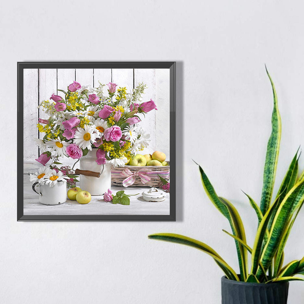 Vase On The Dining Table - Full Square Drill Diamond Painting 50*50CM