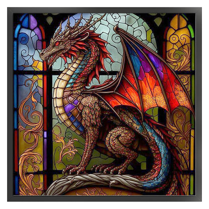 Glass Painting-Pterosaur - 18CT Stamped Cross Stitch 40*40CM