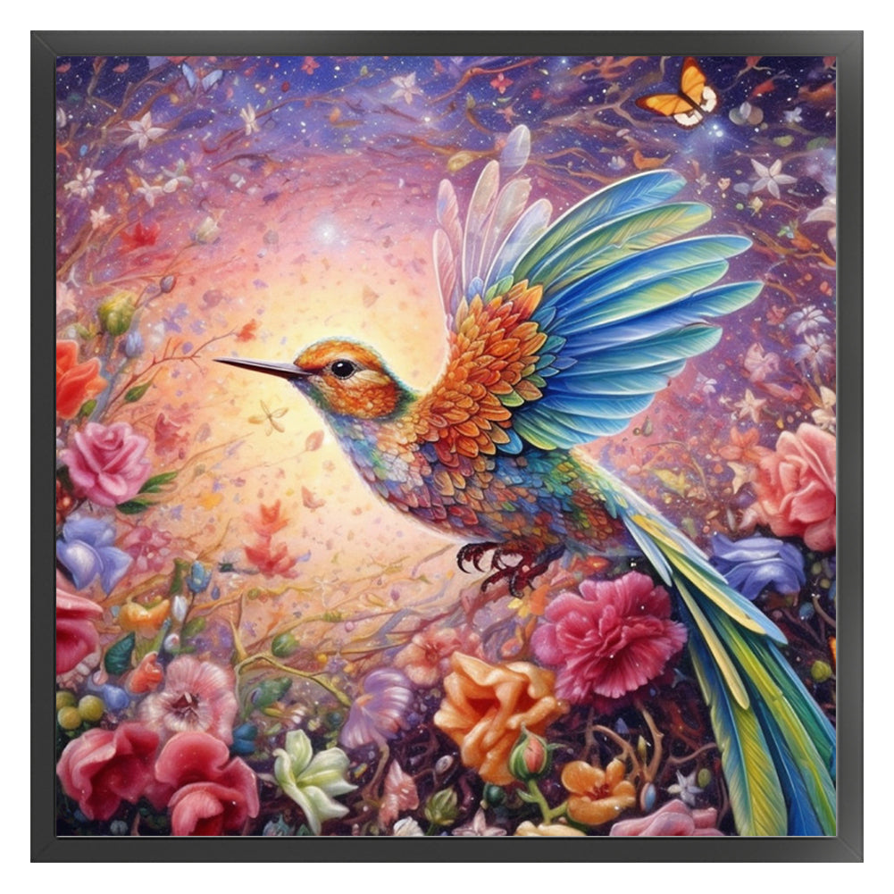 Flowers And Birds - 18CT Stamped Cross Stitch 40*40CM
