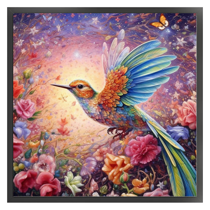 Flowers And Birds - 18CT Stamped Cross Stitch 40*40CM