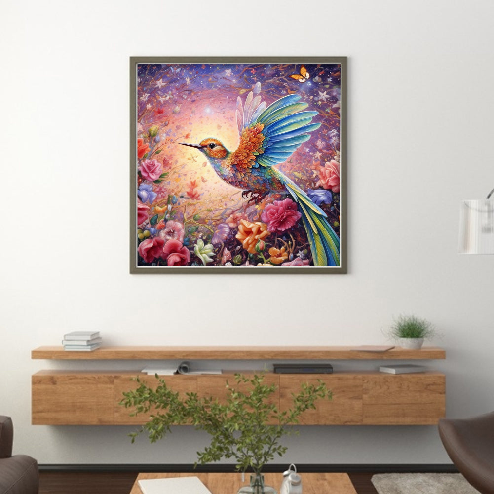Flowers And Birds - 18CT Stamped Cross Stitch 40*40CM