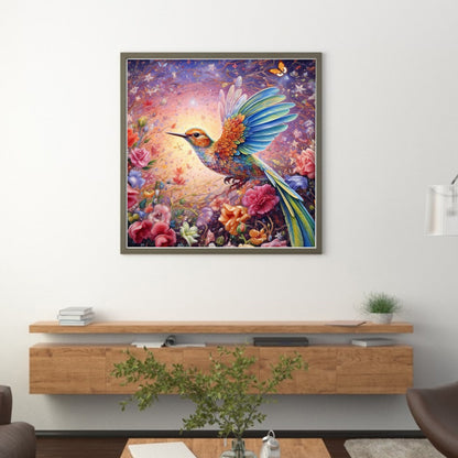 Flowers And Birds - 18CT Stamped Cross Stitch 40*40CM