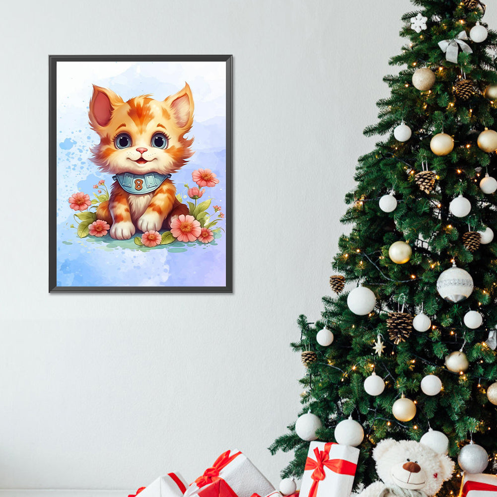 Kitten - Full Round Drill Diamond Painting 30*40CM