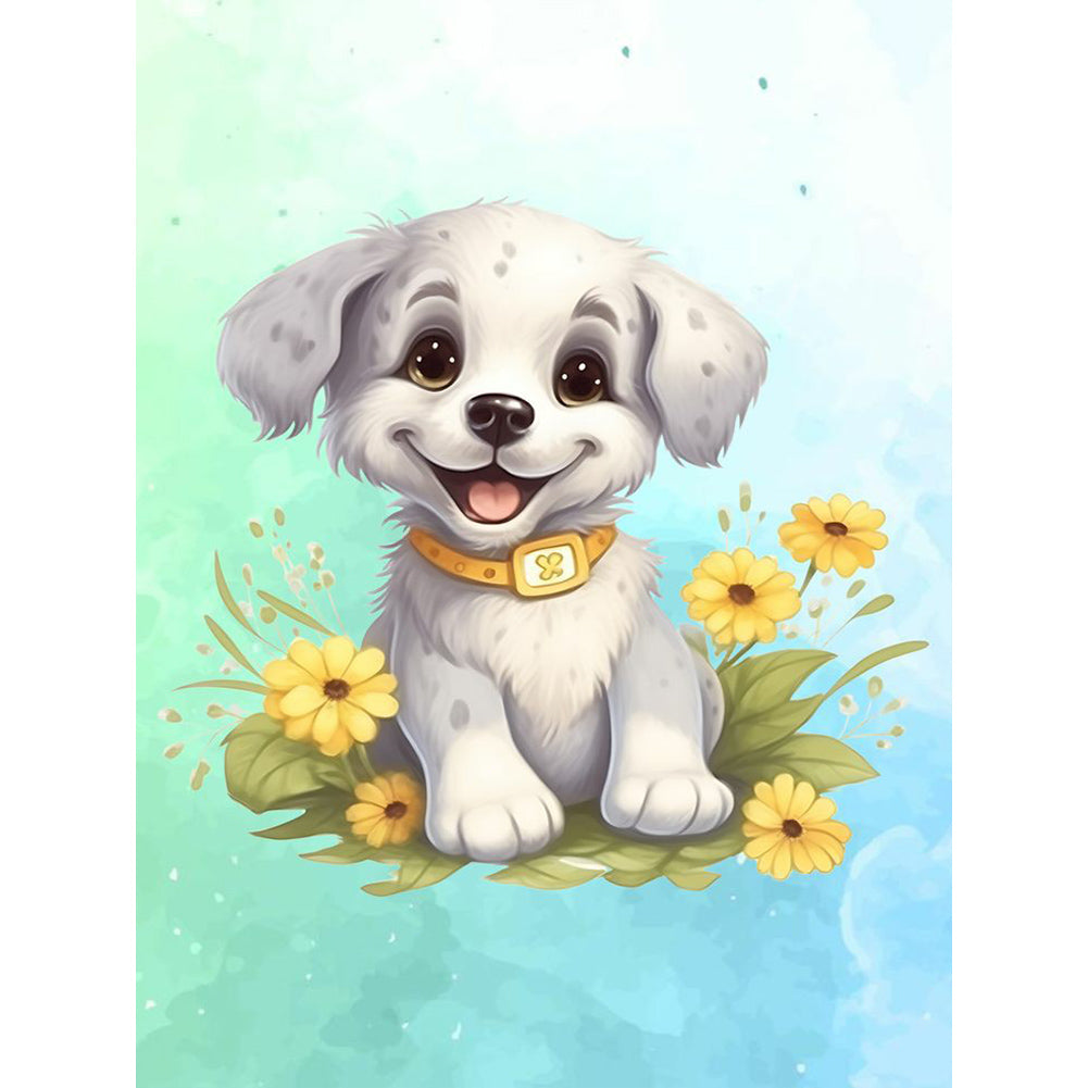 Puppy - Full Round Drill Diamond Painting 30*40CM