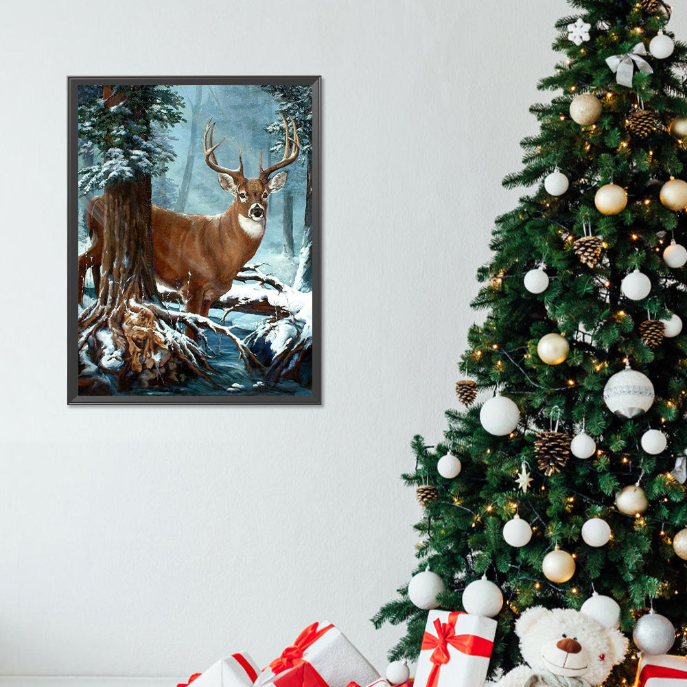 Elk - Full Round Drill Diamond Painting 30*40CM