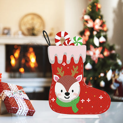 Desktop Round Diamond Painting Ornament Acrylic Xmas Stocking (#3)