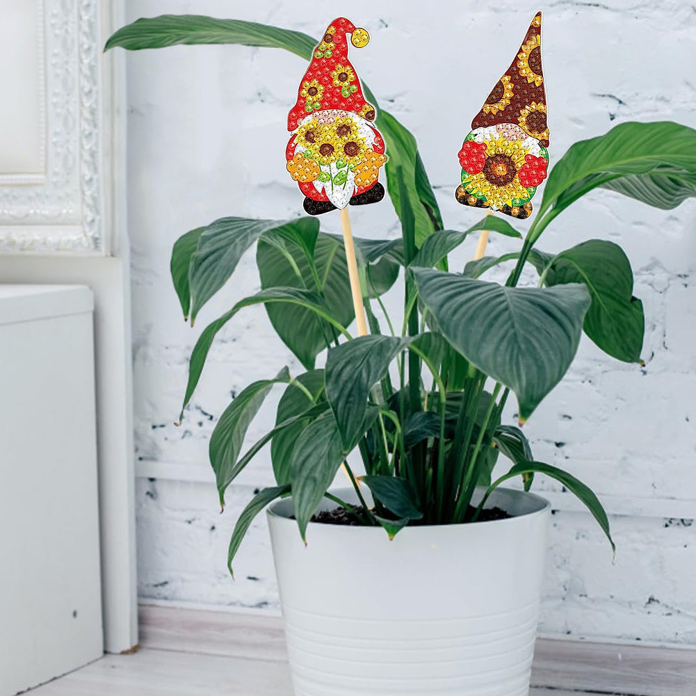 8PCS Diamond Painting Garden Stakes Decor for Garden Decor (Dwarf Elf)