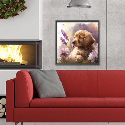 Golden Retriever Puppy - Full Round Drill Diamond Painting 30*30CM