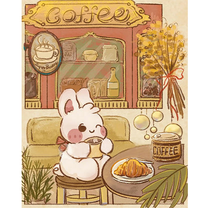 Bunny Tea Time - Full Round Drill Diamond Painting 40*50CM