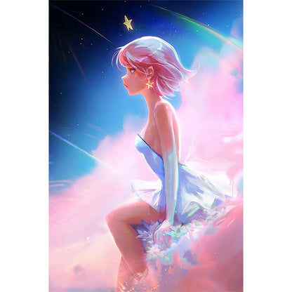 Pink Hair Idol - Full Round Drill Diamond Painting 40*60CM