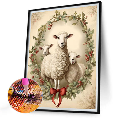 Sheep In Retro Diary - Full Round Drill Diamond Painting 30*40CM