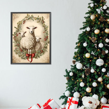Sheep In Retro Diary - Full Round Drill Diamond Painting 30*40CM