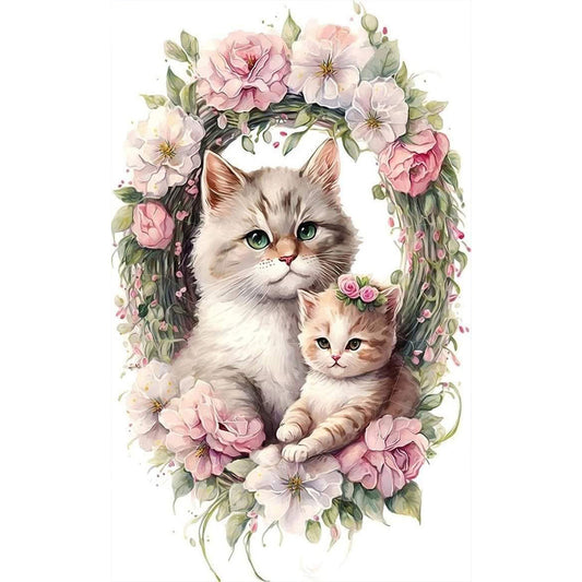 Cat - Full Round Drill Diamond Painting 30*50CM