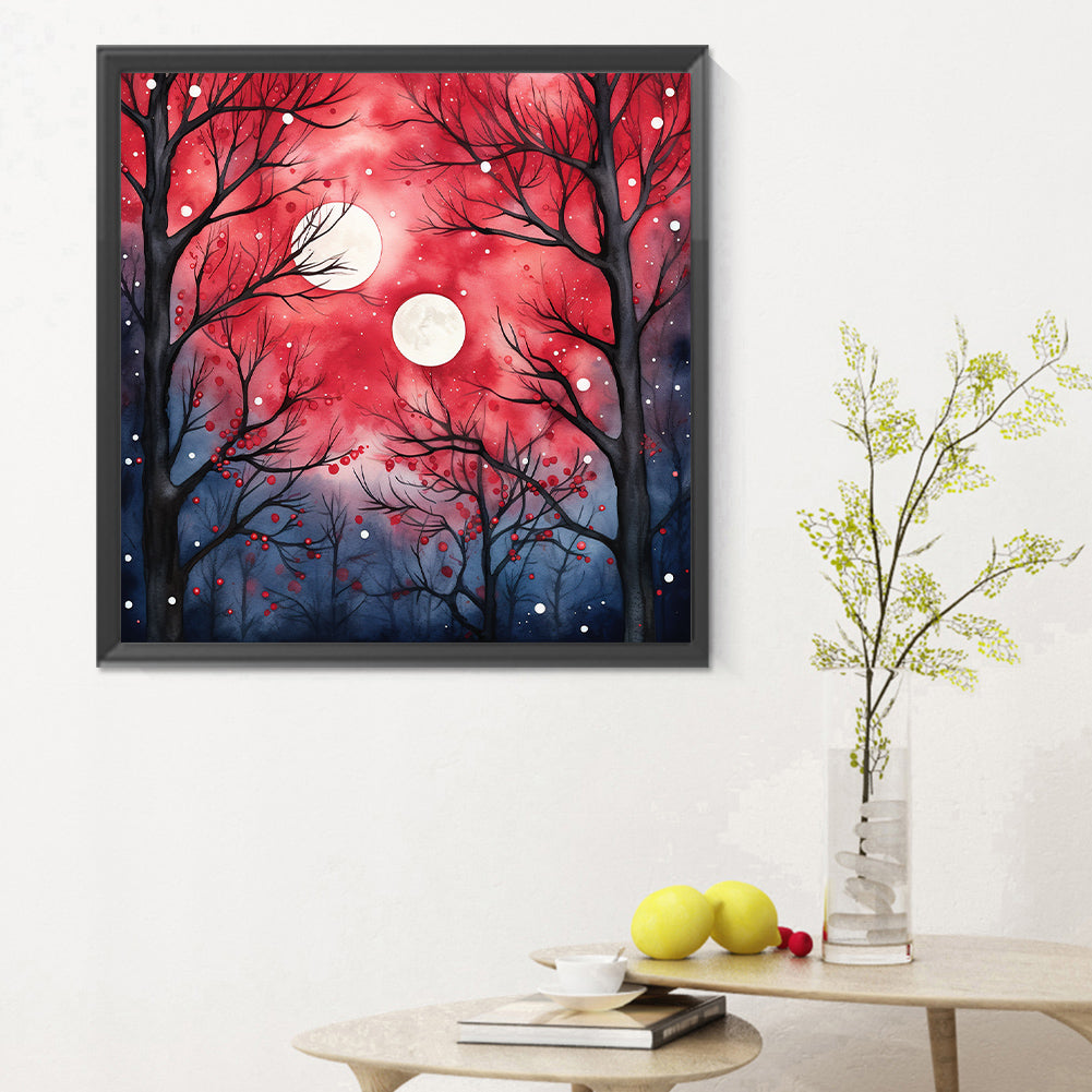 Mangrove Forest Under Moonlight - Full Round Drill Diamond Painting 30*30CM