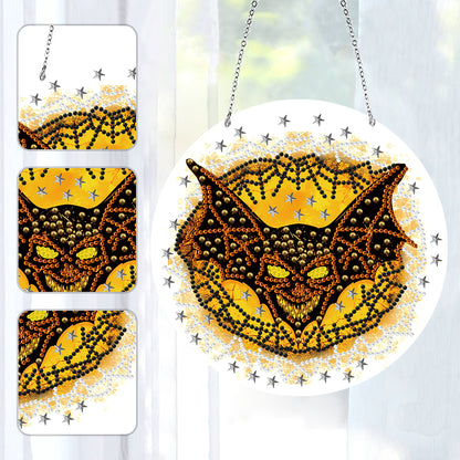 Suncatcher Double Sided Diamond Painting Hanging Decor (Evil Bat)
