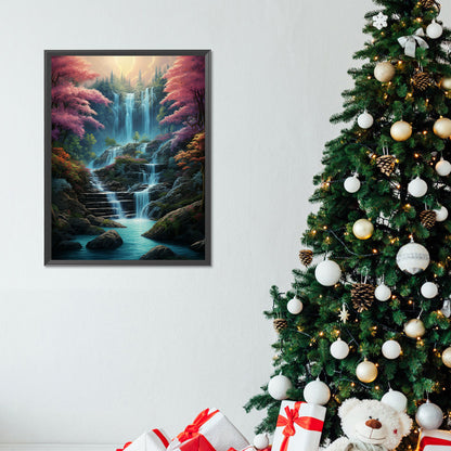 Waterfall View - Full Round Drill Diamond Painting 30*40CM