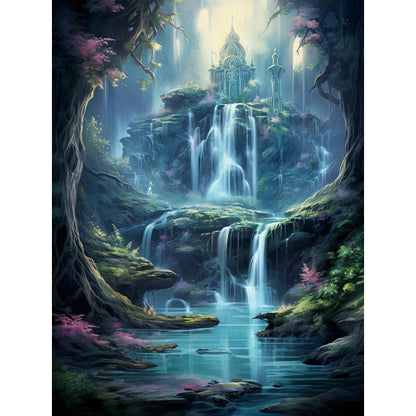 Waterfall View - Full Round Drill Diamond Painting 30*40CM