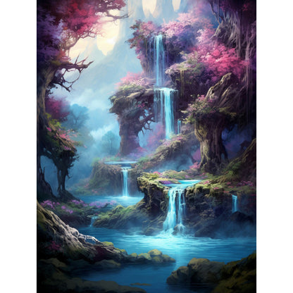 Waterfall View - Full Round Drill Diamond Painting 30*40CM
