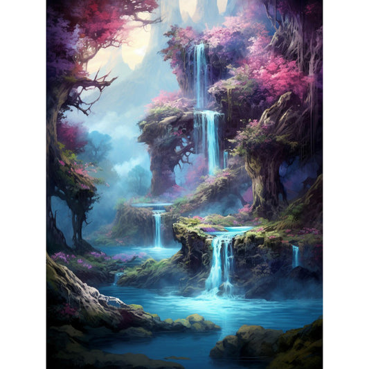 Waterfall View - Full Round Drill Diamond Painting 30*40CM