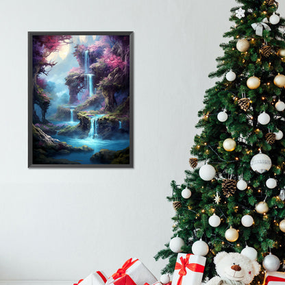 Waterfall View - Full Round Drill Diamond Painting 30*40CM