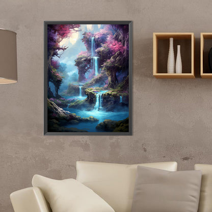 Waterfall View - Full Round Drill Diamond Painting 30*40CM