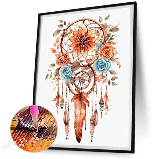 Red Dream Catcher - Full Round Drill Diamond Painting 30*40CM