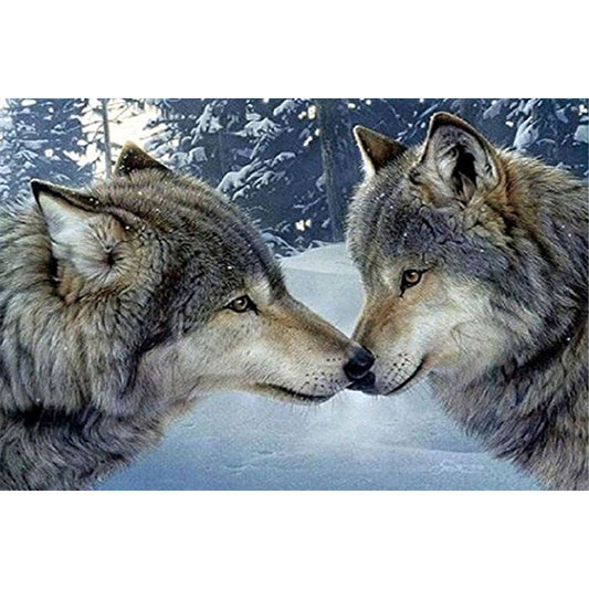 Snow Wolf - Full AB Dril Round Diamond Painting 60*40CM