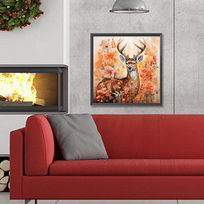 Autumn Elk - Full Round Drill Diamond Painting 30*30CM