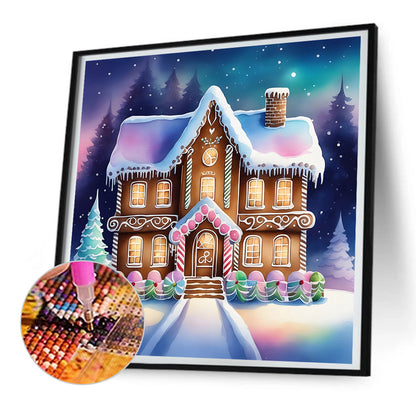 Snow Cabin - Full Round Drill Diamond Painting 30*30CM
