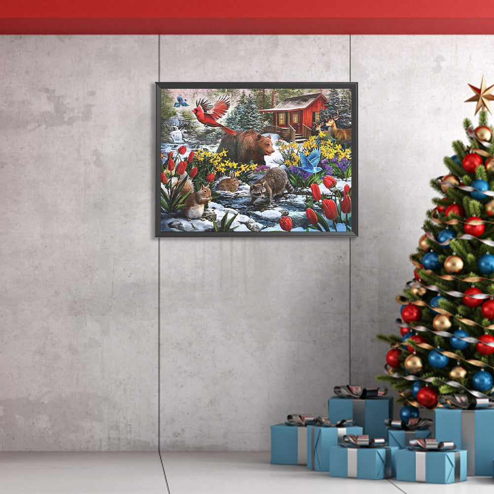 Snow Scenery - Full Square Drill Diamond Painting 40*30CM