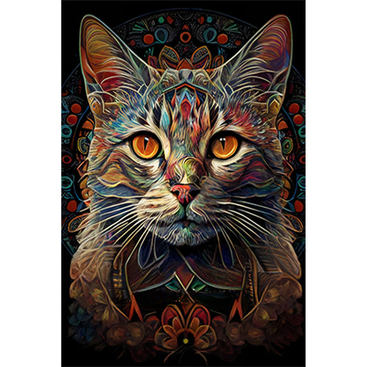 Cat - Full Round Drill Diamond Painting 30*45CM
