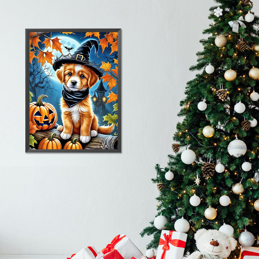 Halloween Cats And Dogs - Full Round Drill Diamond Painting 30*40CM